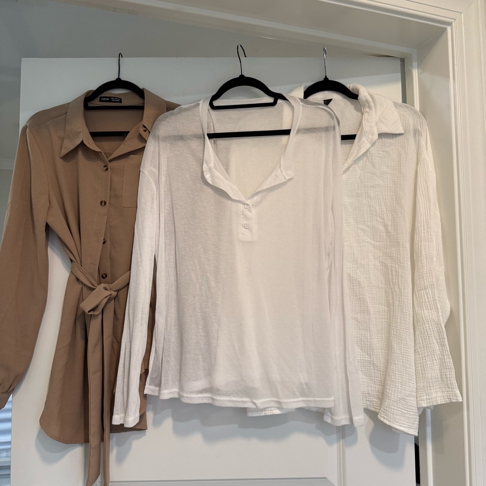 White and Tan Women's Tops Set of 3 (mediums)